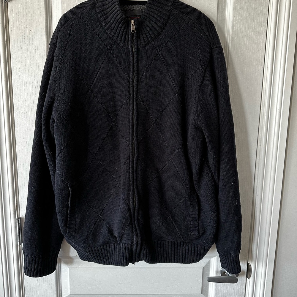 Emanuel Ungaro Navy Zip Up Sweater